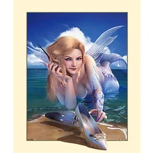 На заказ Алмазная картина eigen foto bird красивая фея девушка Мандала Алмазная картина Полная площадь/круглые фильмы для украшения дома