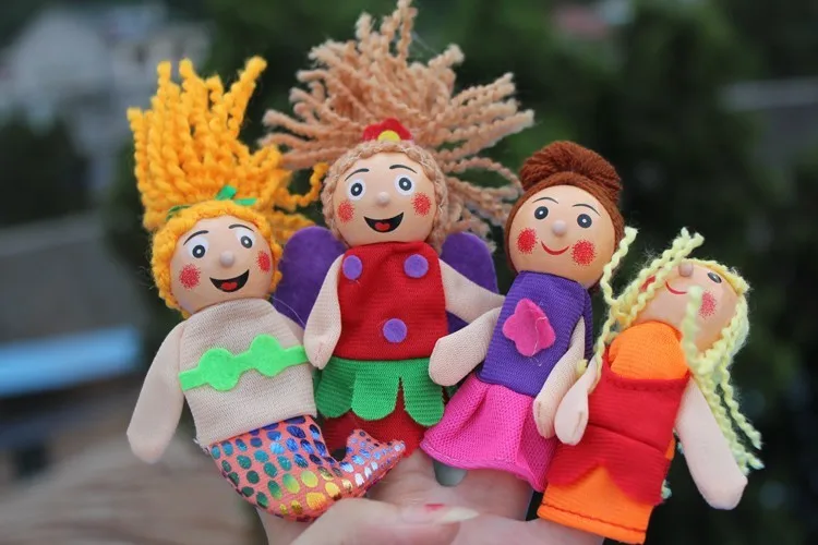 Лидер продаж, 4 шт./партия, Красная Шапочка для езды, детская одежда для кукольного театра пальчиковые куклы, детские плюшевые игрушки для ролевых игр - Цвет: mermaids
