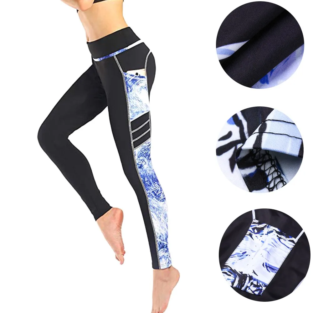 Womens Yoga Leggings Pockets Fitness Sports Gym Exercise Running Workout Pants