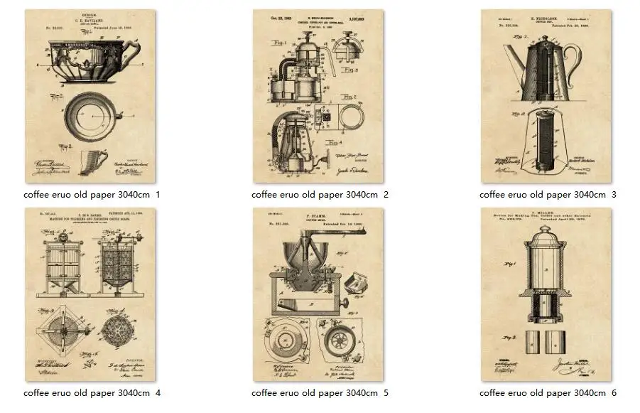 coffee euro old paper