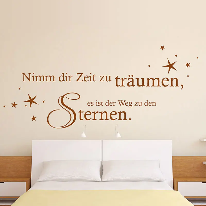 Немецкая Цитата Wandtattoo Zeit traeumen spruch im schlafzimmer виниловые наклейки на стены художественный Декор для гостиной домашний декор плакат