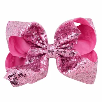 

8" Sequin Rainbow siwa Bow With Hair Clip For Girls Kids Handmade Boutique Knot Jumbo Hair Bow Hairgrips Hair Accessories