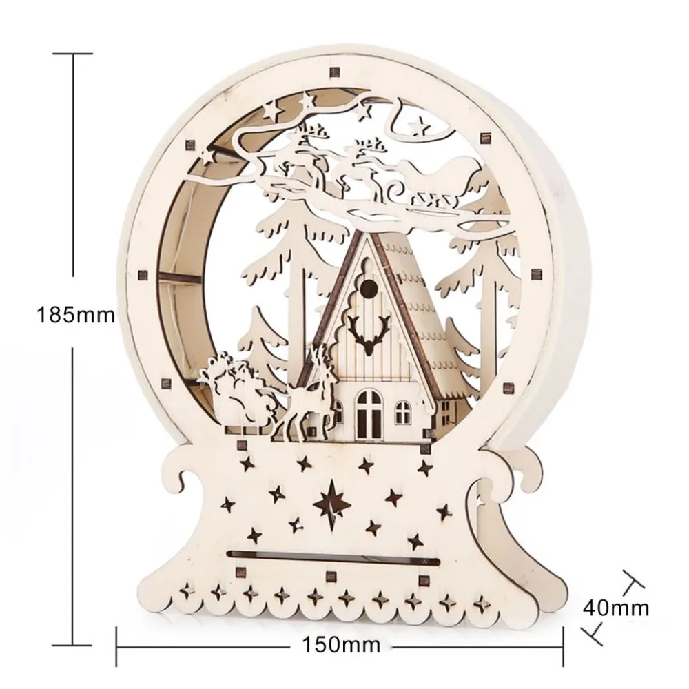 Деревянный дом Рождество световой кабины креативный подарок стол Декор Рождество Украшения для дома вечерние Светодиодное освещение