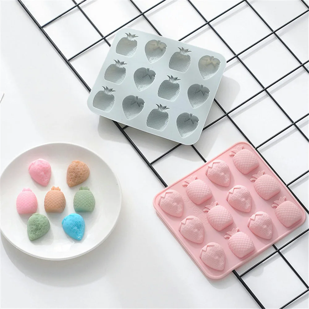

12 Grid Fruit Shape Silicone Chocolate Mold Fondant Pastry Cake Decorating Tools DIY Candy Molds Kitchen Accessories for Baking