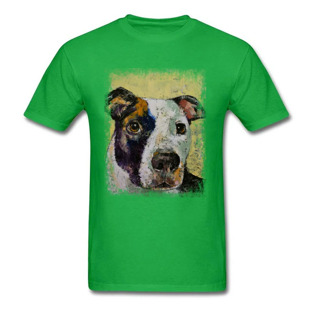 Funny Men's T Shirt Round Collar Short Sleeve 100% Cotton PIT BULL Tops & Tees Birthday Tees Free Shipping PIT BULL green