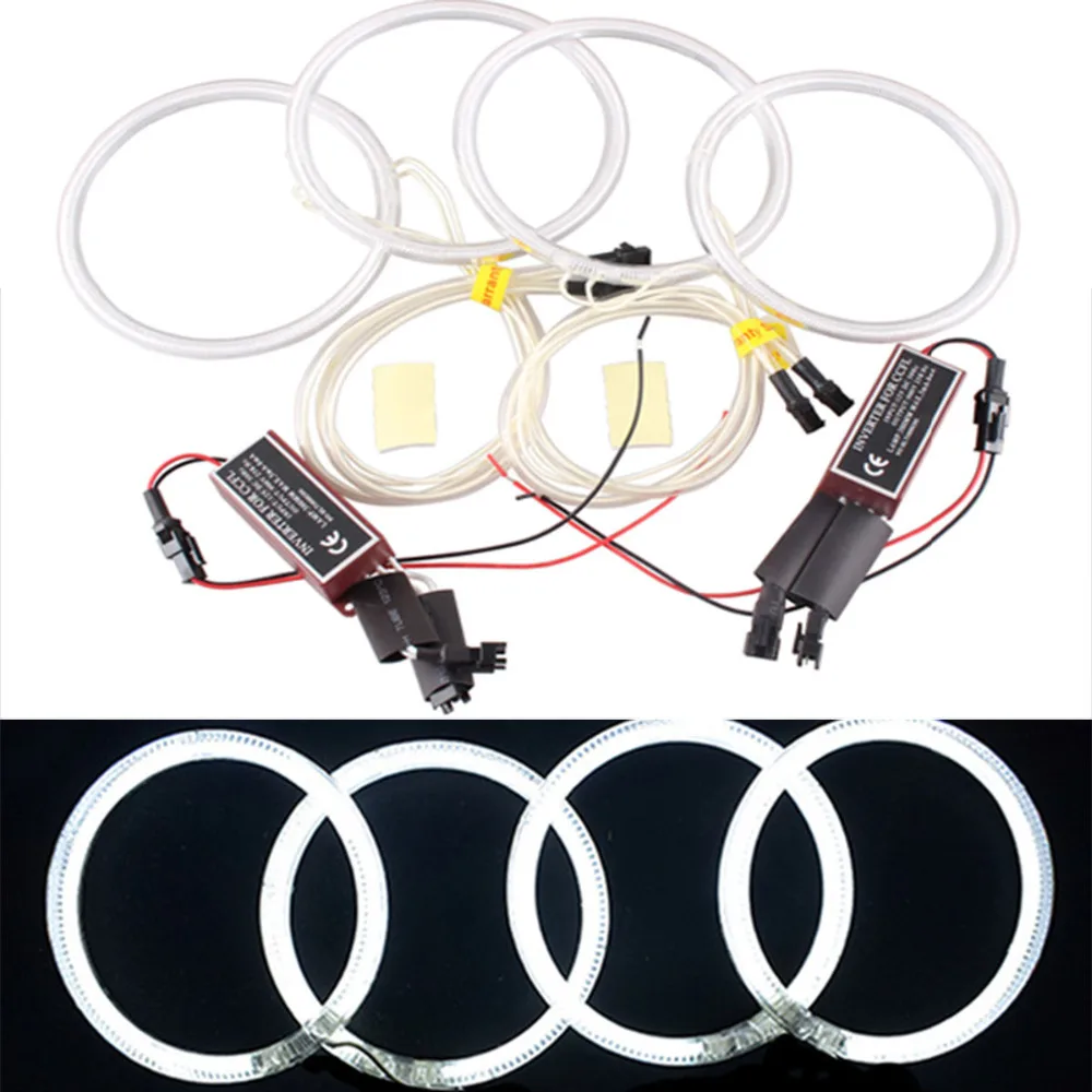 

New Styling 4pcs Car Angel Eyes Halo Light Lamp CCFL Bright White Fit For BMW E30 E32 E34 Inverters 12V Free Shipping