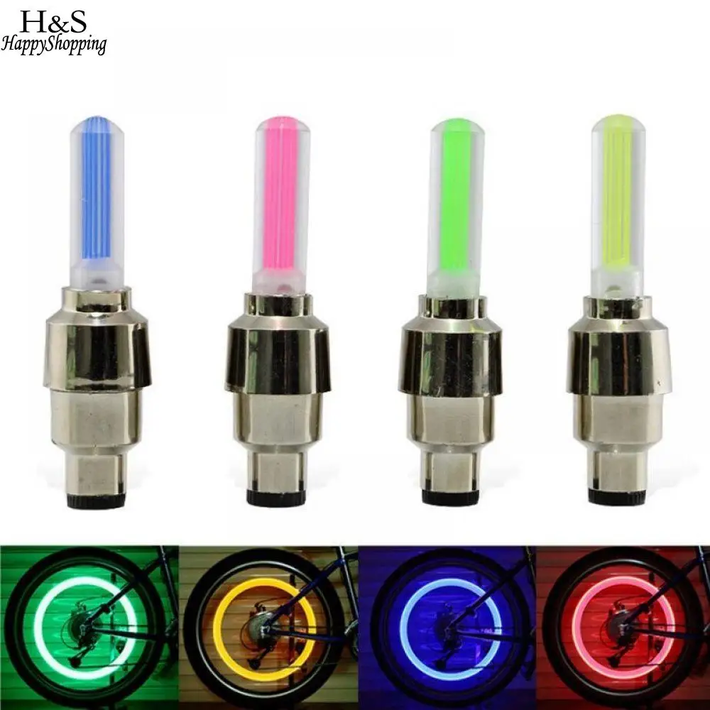 Flash Deal Bicycle Wheel LED Colorful light bycicle Car Caps lights Light Cycling Accessories Tyre Bike Spokes Bike Valve With battery 0