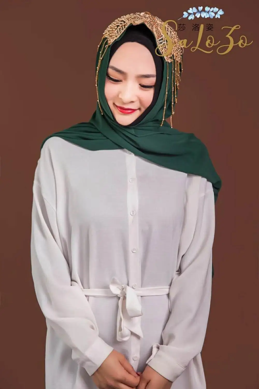 Многоцветный бисер Шаль Обертывание мусульманские хиджабы-шарфы для женщин - Цвет: G