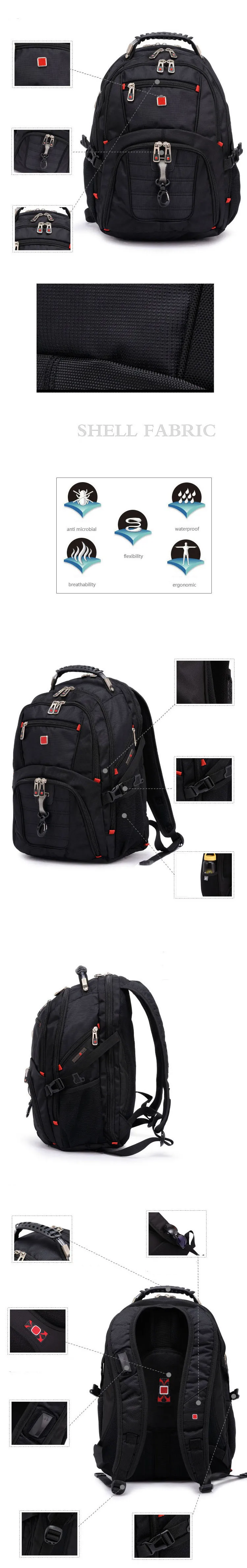 DIGERUI, многофункциональный рюкзак для ноутбука 17,", Чехол, большая сумка, водонепроницаемая, USB зарядка, порт, школьный ранец, походная дорожная сумка