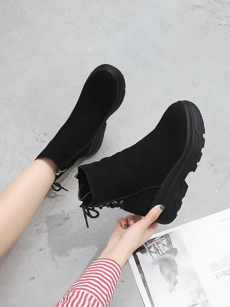 Boots children autumn and winter new British wind boots boots student motorcycle Martin boots women