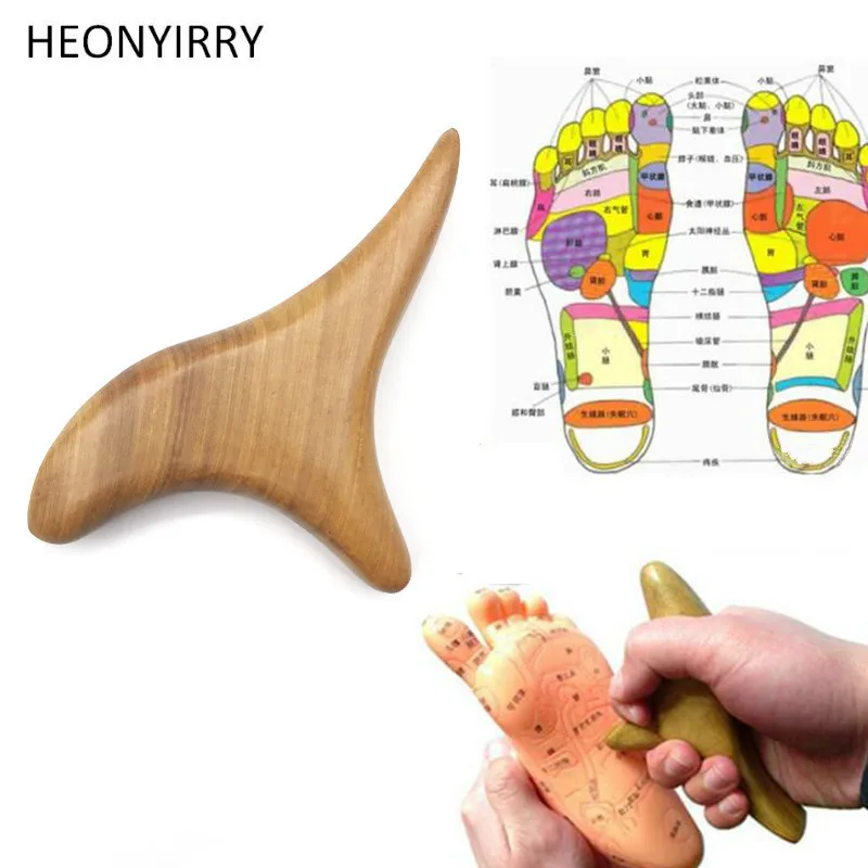Треугольный ароматный деревянный массажный Скрап Лимфодренажный шиацу массажер для тела кровообращение Акупунктура стопы инструмент для ухода