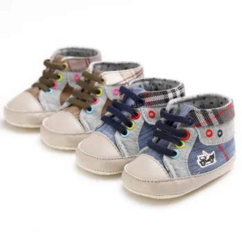 

Casual Hot Sale Toddler Baby Shoes soft sole Lace Up Baby Moccasins First Walkers Cowboy infant Newborn Boots canvas shoes
