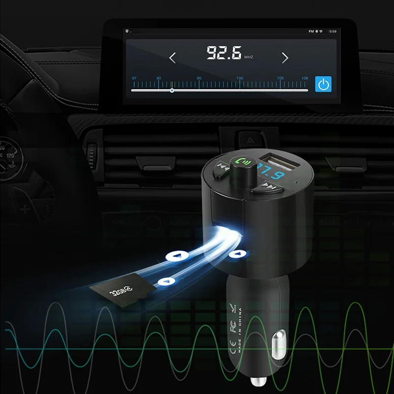 VicTsing Bluetooth Car Kit MP3 Music Player FM Transmitter Wireless Hands-free USB Charger 5V2.1A FM Transmitter USB Charger    (7)