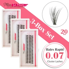 20 волос 0,07 3 шт. curl C объем удлинитель для ресниц Ложные накладные ресницы макияж