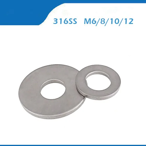 

Free shipping m6 m8 m10 m12 316 Stainless Steel 316SS bigger Gasket Thick Flat Washer