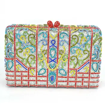 

Women Evening Bags Ladies Shape Crystal Clutch Bag Female Gold Sliver Color Party Clutches Designer Party Handbags