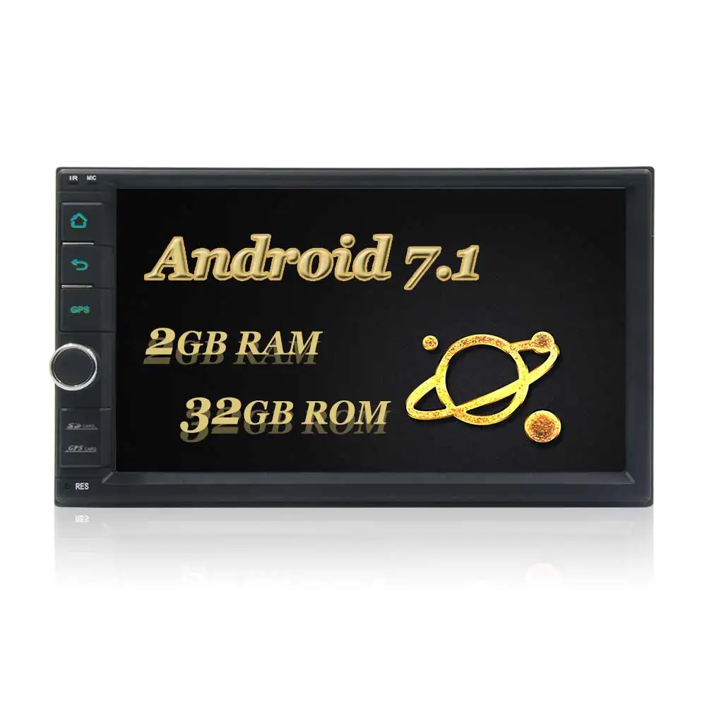 Автомобильный мультимедийный плеер 2 Din Android 7 1 &quotHD сенсорный экран Bluetooth GPS Wi Fi Mirror