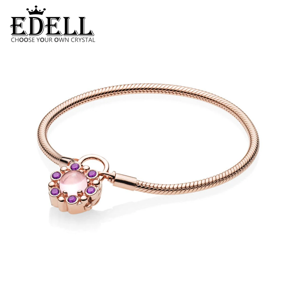 

EDELL 100% 925 Sterling Silver New Listing 587635NPM ROSE MOMENTS HERALDIC RADIANCE BRACELET WITH PADLOCK CLASP Original Jewelry