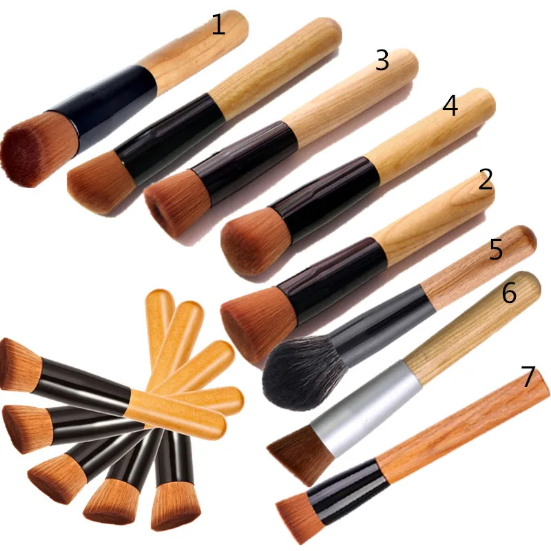 1pc Natural Bamboo Professional Makeup Brushes Foundation Blending Brush Tool Cosmetic Kits Set Brusher | Красота и здоровье