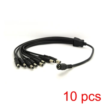 

10x DC Power 1 Female to 8 Male Plug Cable Splitter Adapter 5.5x2.1mm for CCTV