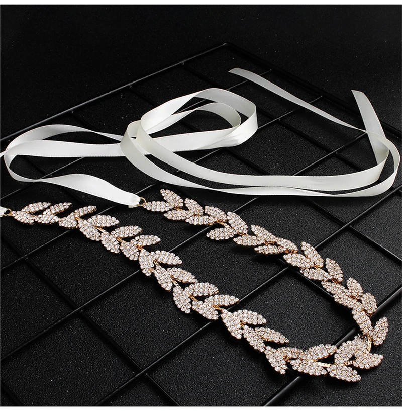 New Handmade Crystal Wedding Belt Shiny Rhinestone Stones Rose Gold Bridal Sashes Jewelry Formal Wedding Evening Dress Belt FB1