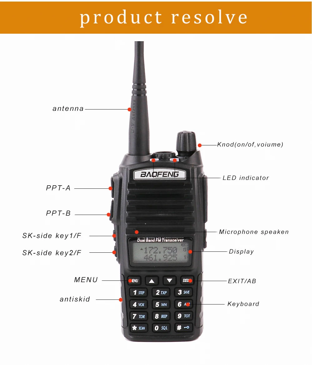 2 шт baofeng UV-82 136-174 МГц 400-520 МГц Частота рация cb трансивер с FM 25 станций радио коммуникатор в Москву