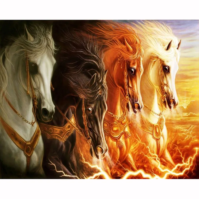 

YIKELA 5d Diy Horse Diamond Painting Full Square Accessory DIY Animal Decoration Handmade Embroidery Display Kits
