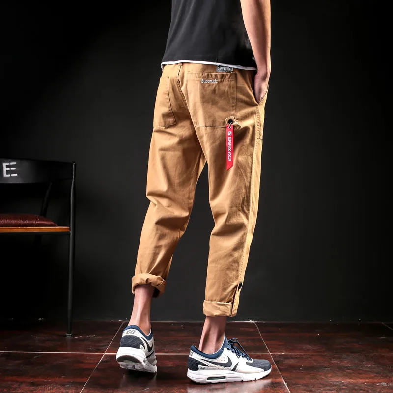 Mens Harem Cropped Pants Summer 2018 New Fashion Hemming