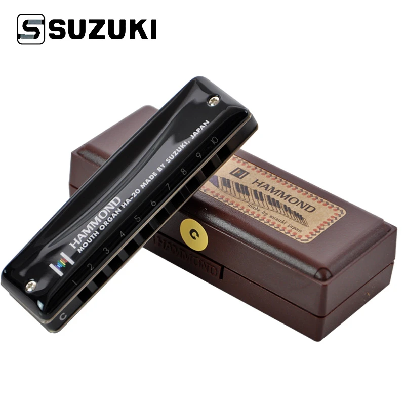Suzuki Ha 20 Promaster Hammond Professional 10 Hole Diatonic Harmonica Ha20 Blues Harp Key Of C Diatonic Harmonica Blues Harpprofessional Harmonica Aliexpress