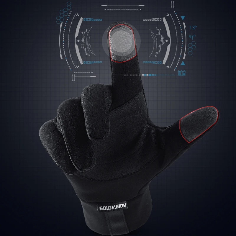 Зимние мужские Нескользящие Водонепроницаемые кожаные перчатки с сенсорным экраном для альпинизма, езды на открытом воздухе, вождения, теплые перчатки