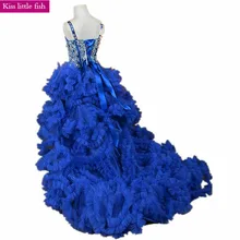 Высокое качество, новейший дизайн, Платья с цветочным узором для девочек, детский конкурс красоты, элегантные платья с длинным шлейфом