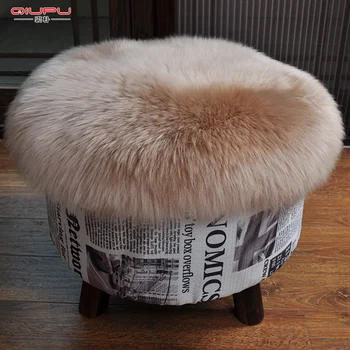 

Genuine Sheepskin Chair Cover Luxurious Sheepskin Rug Soft Seat Cover Sofa Cover Round Pad for Sofa Genuine Sheepskin Carpet