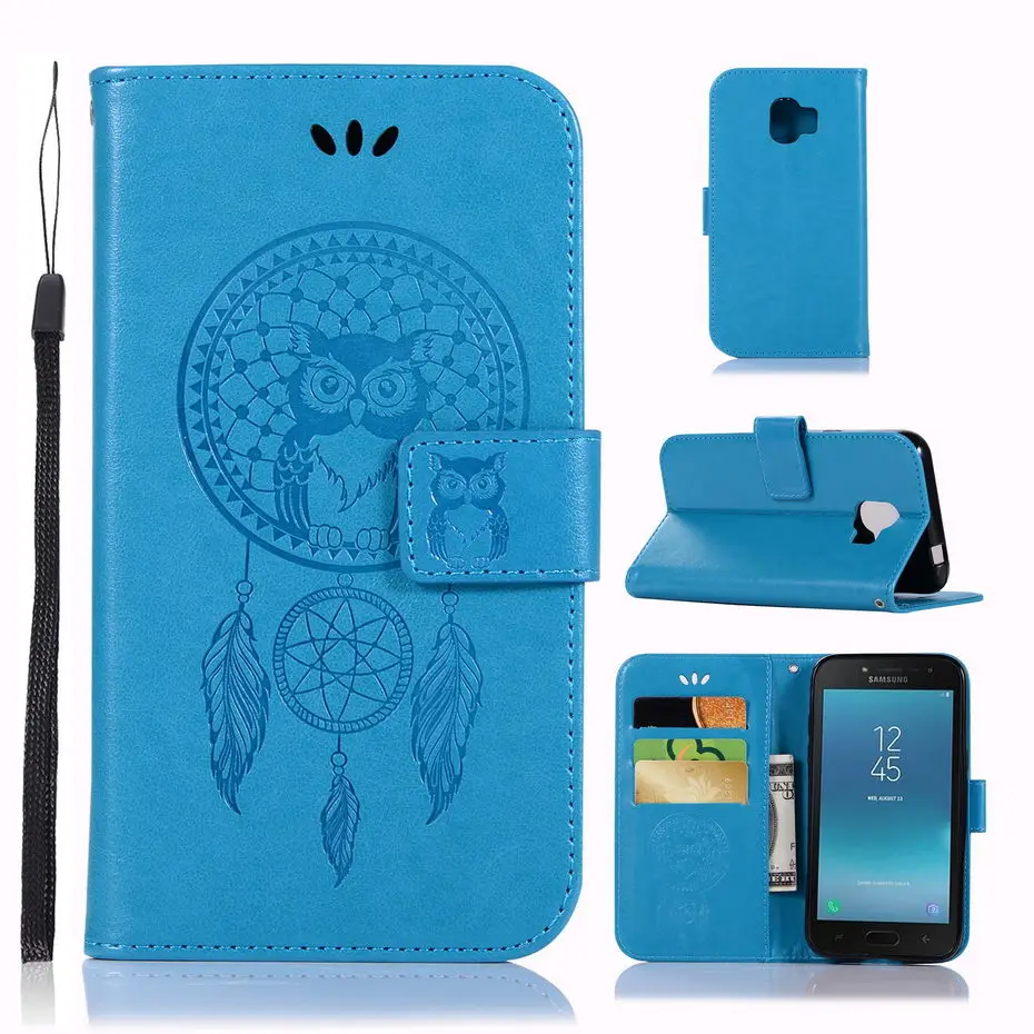 

3D Embossed Owl PU Leather Flip Case For Samsung Galaxy J2 Core 2018 J260G J260 SM-J260G J2core Phone Case Cover