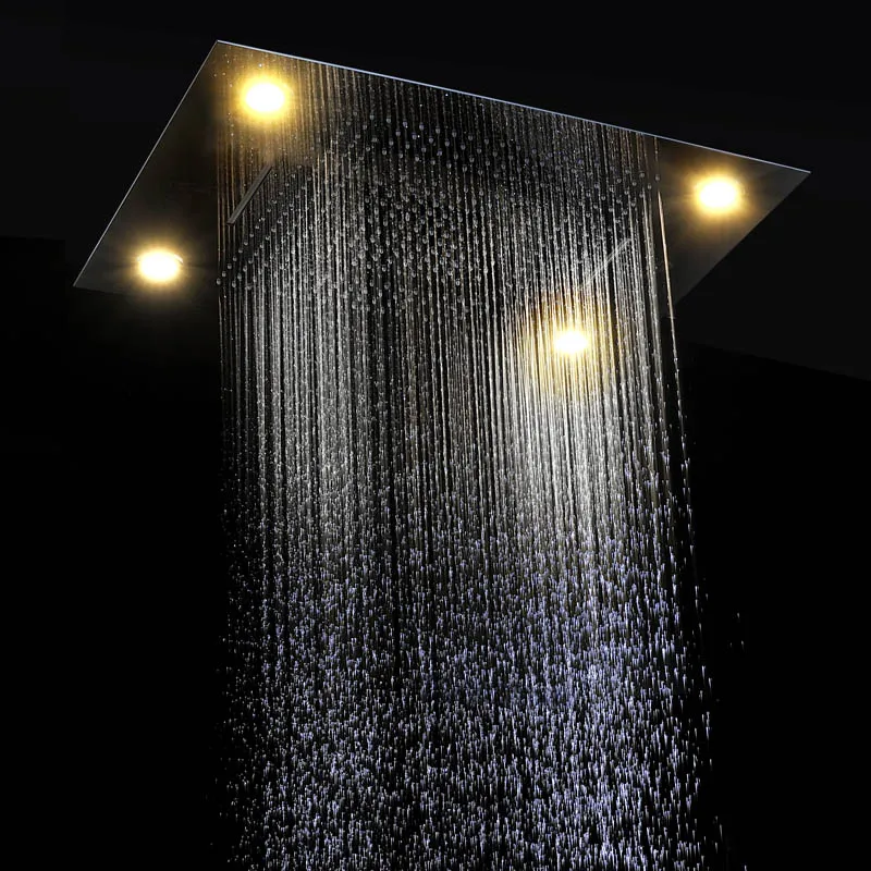 Modern Led Shower Set Ceiling Large Rain Shower Head Massage