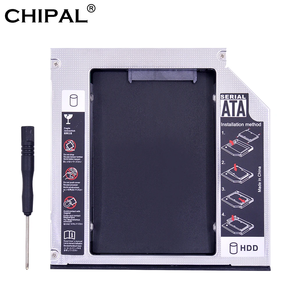 CHIPAL алюминиевый PATA IDE для SATA 3,0 2nd HDD Caddy 12,7 мм для 2," 1 T SSD чехол Корпус жесткого диска для ноутбука CD-ROM DVD-ROM