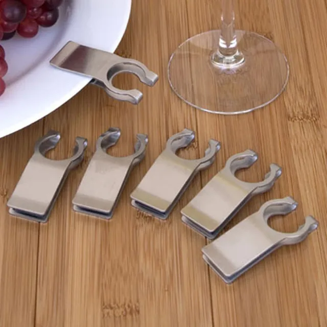 Stainless Steel Stemware Plate Clips Pack of 6 Buffet Maid, Buffet