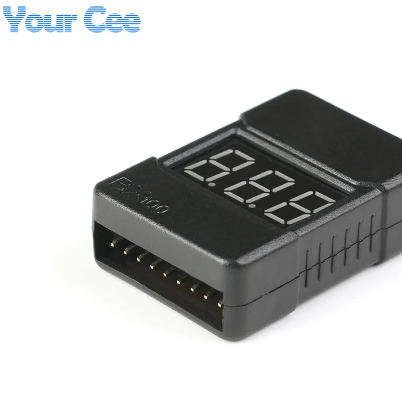 BX100 1-8S Lipo Battery Voltage Tester Low Voltage Buzzer Alarm Battery Voltage Checker with Dual Speakers BB Ring (5)