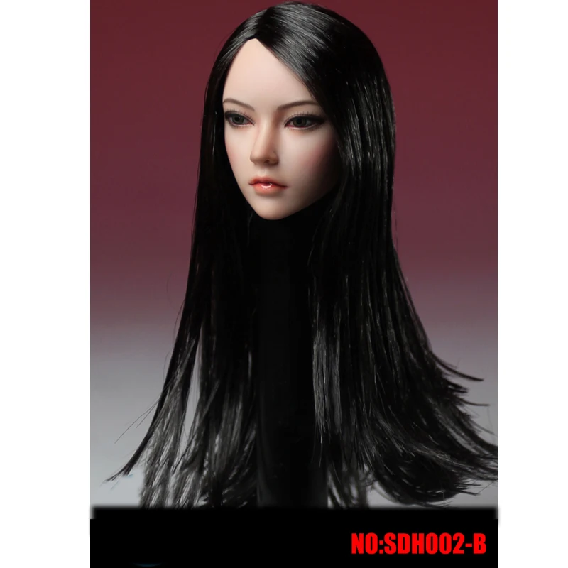 Figura de Ação Soldado para 12 Mnotht Feminino Cabeça Esculpir Sdh002-b Modelo Ásia Menina Preto Cabelo Longo Women Mulheres Brinquedos Cllection 1 - 6 3 Cheap Figuras de ação