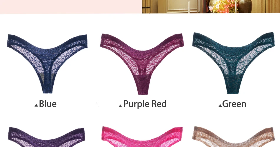 M-XXL Women's Sexy Lace Thongs and G-String Panties Seamless Cotton Breathable Panty T-Back Briefs Plus Size Girls Underwear 09