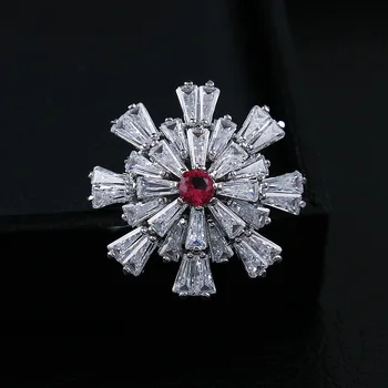 

CINDY XIANG Cubic Zirconia Flower Collar Brooches For Women Fashion Pin Brooch Copper Jewelry Wedding Coat Accessories Kids Gift