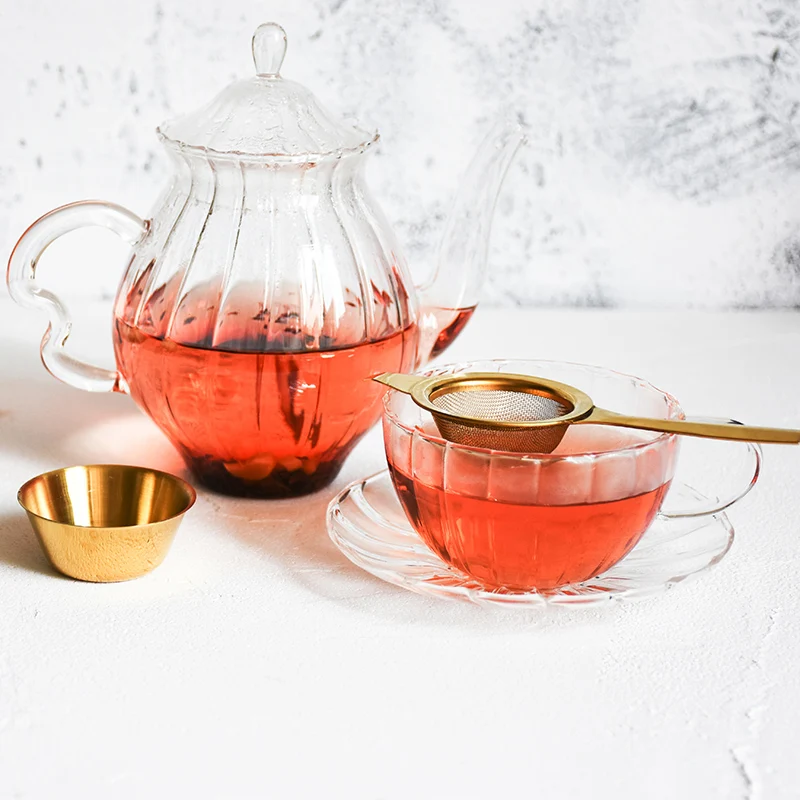Stainless Steel Tea Infuser Afternoon Tea Filter Long Handle Mesh Tea Strainer with Drip Bowl loose Leaf Green Herb Tea Accessories  (14)