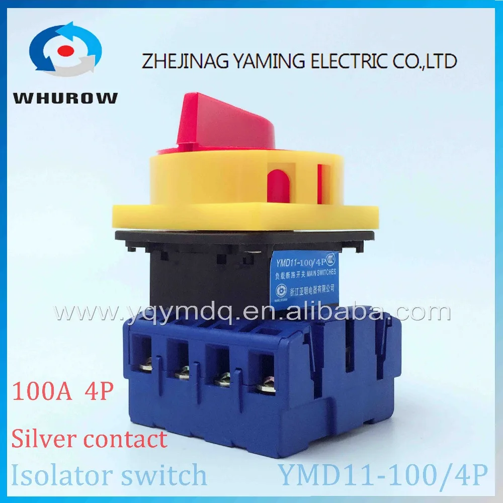 

Isolator switch YMD11-100A/4P load break switch universal power cut off switch on-off changeover cam switch 8 sliver contacts