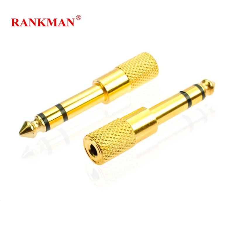 Rankman 5pcs 3.5mm to 6.5mm Adapter Connector 6.5 to 3.5 Audio AUX Converter for PC Amplifier Keyboard Mic