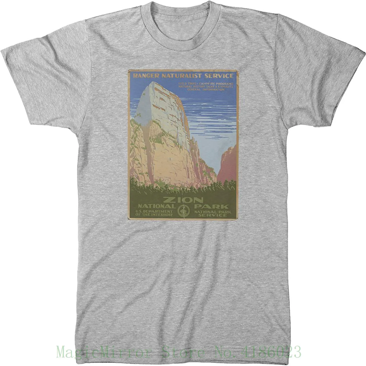 Vintage Zion National Park Vintage Poster Men's Modern Fit