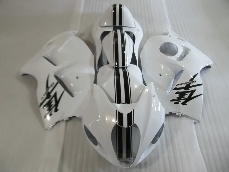 

Injection Mold FAIRING KIT for SUZUKI Hayabusa GSXR1300 96 99 00 07 GSXR 1300 1996 2007 White black Fairings set+7gifts SS10