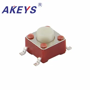 

200PCS TS-D003 6*6 Red Tact Switch 4 Pin SMD/SMT Copper Pin Push Button Switch