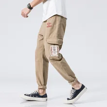 Повседневное мешковатые военные свободные брюки-карго Винтаж стиль сафари хип-хоп брюки Япония Стиль бегунов Брюки уличная