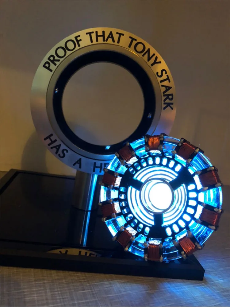 Мстители 1:1 Железный человек дуговой реактор фигурка MK2 Ironman реактор Tony Stark Arc реактор diy части модели игрушки с светодиодный светильник - Цвет: Strainless DIY Box