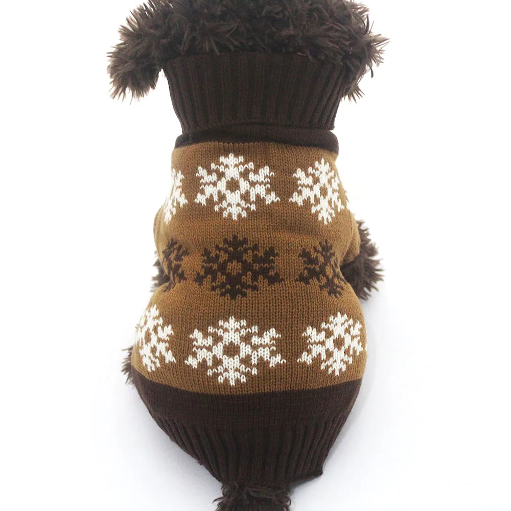 Свитер для собаки для кошки джемпер худи с рисунком снежинок Джерси домашнее животное щенок пальто куртка теплая одежда