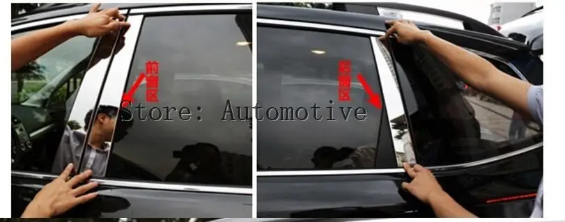 

High quality Stainless Steel 6pcs/Set Auto center pillar window trims for Subaru Forester 2013 2014 2015 2016 2017